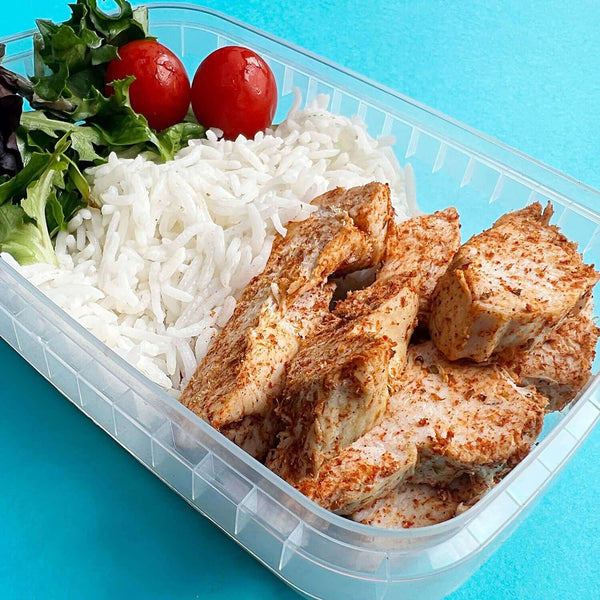 Fajita Chicken with White Rice, Healthy meal prep for weight loss and muscle gain by Macro Based Diet.